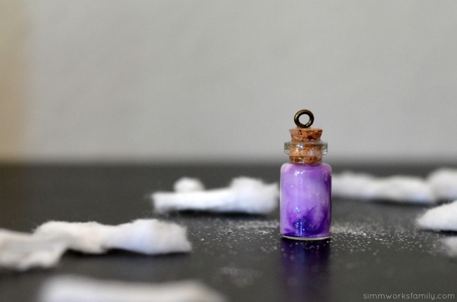 DIY Nebula in a Jar Necklace with stopper