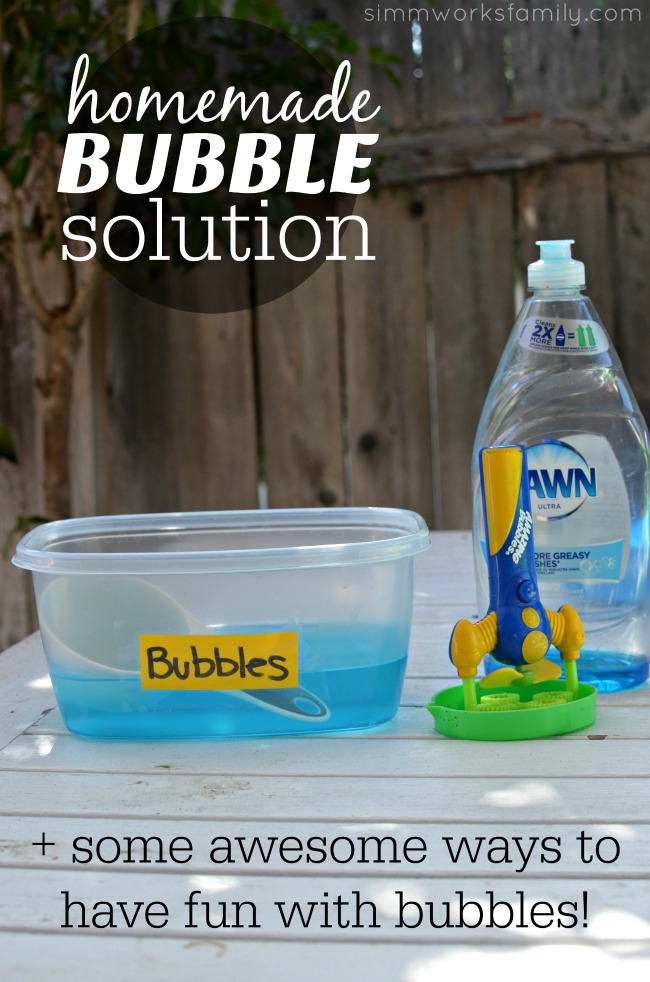 2-Ingredient Homemade Bubble Solution and other awesome ways to use bubbles!