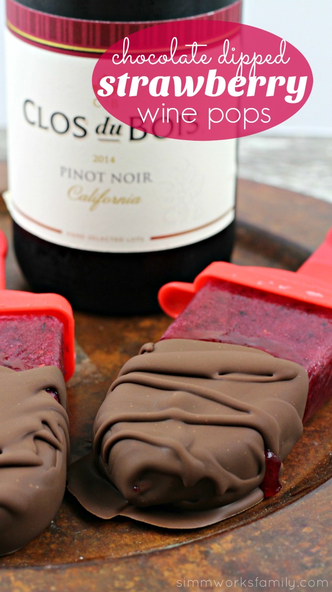 Chocolate Dipped Strawberry Wine Pops