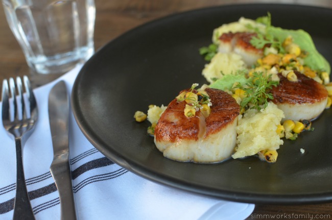 double-standard-u-ten-scallops-with-charred-corn-salsa-avocado-citrus-coriander-and-a-corn-blanket