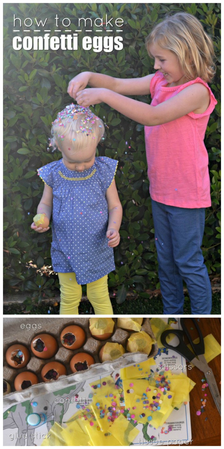Learn How To Make Confetti Eggs + check out these cute Easter outfit Ideas for maximum cuteness and comfort for the kids
