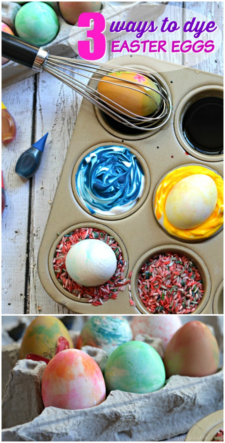 coloring easter eggs with kids