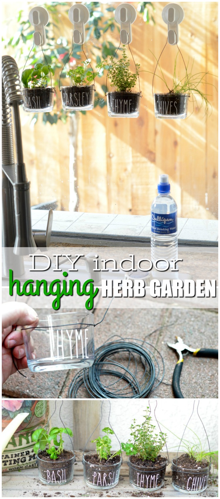 Easy to Make DIY Indoor Hanging Herb Garden for the Kitchen