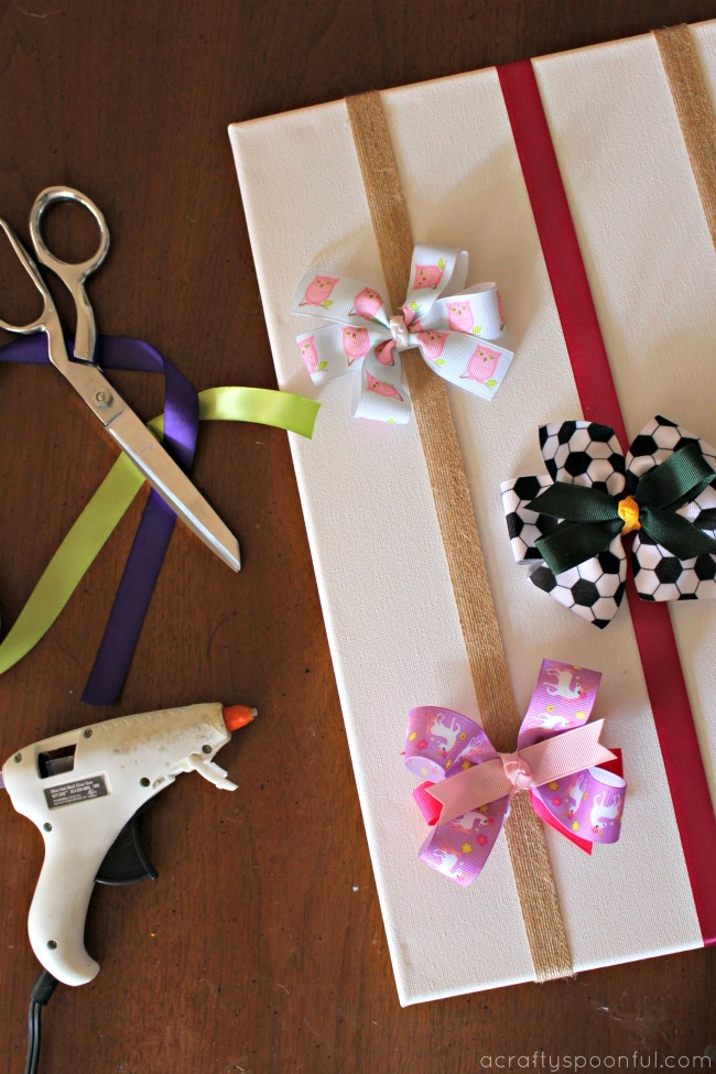 an easy to make hair bow organizer