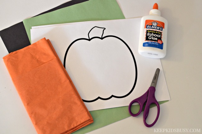 Tissue Paper Jack-O-Lantern Preschool Craft - A Crafty Spoonful